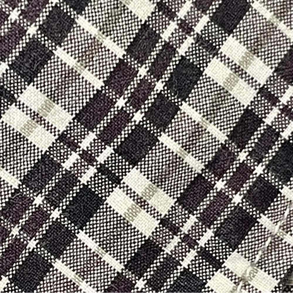 J. Crew Men's Deep Plum and Gray Plaid Shirt Size M Slim 100% Cotton